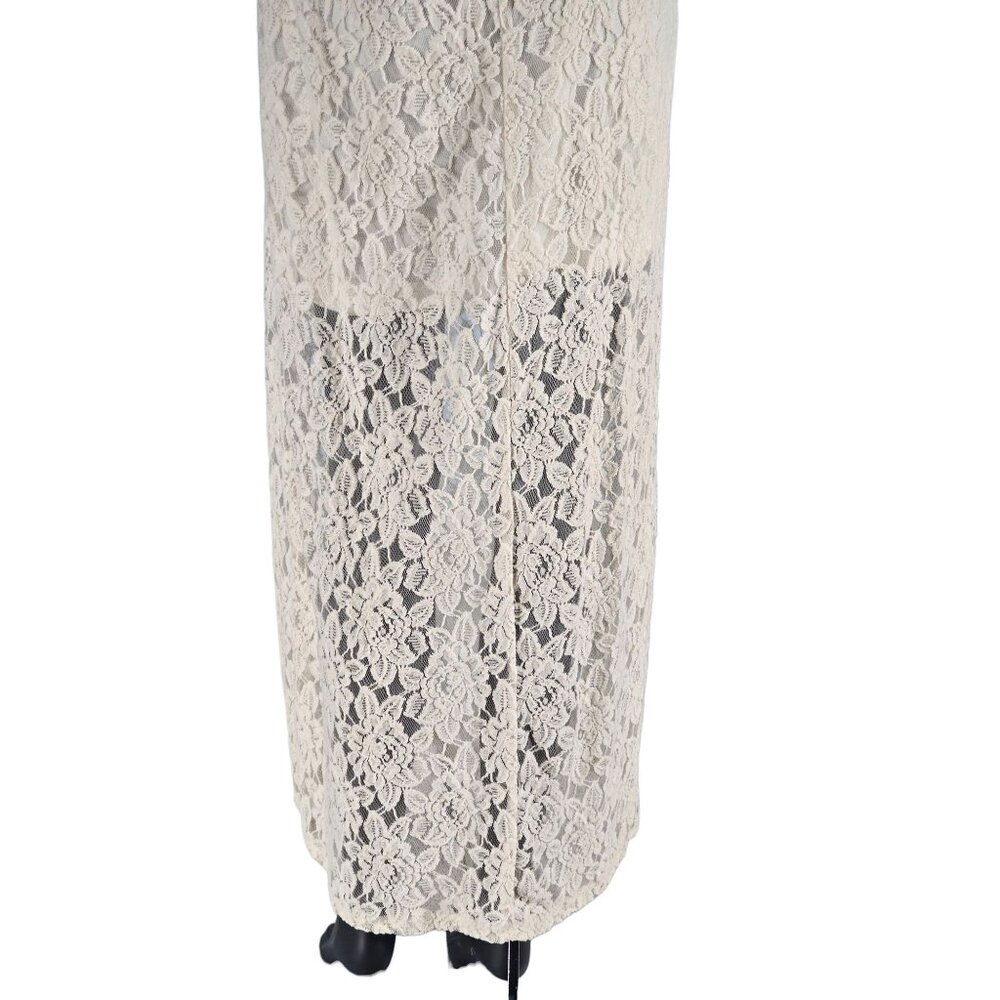 Strapless Lace Maxi Dress W/Leather Belt - Studio Y - Picture 7 of 8